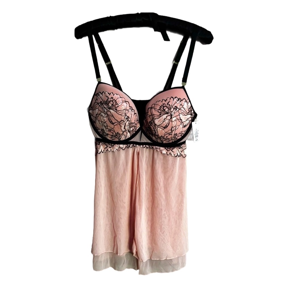 Auden Push Up Babydoll Lingerie (Top only) Size Lg NWT